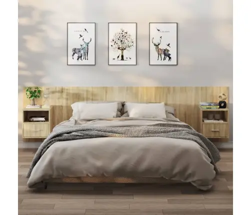 Seinale Kinnitatavad Öökapid 2 Tk Sonoma Tamm