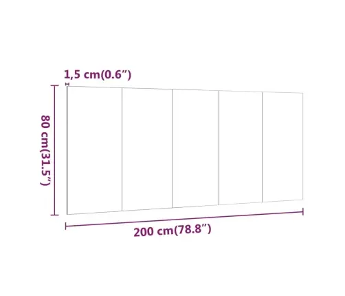Voodipeats, Kõrgläikega Valge, 200 X 1,5 X 80 cm Tehispuit