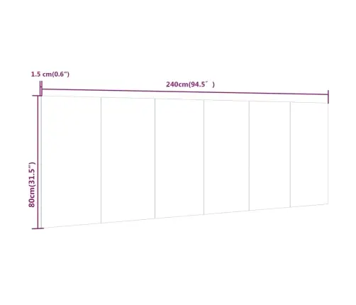 Sieninis Galvūgalis, Betono Pilkas, 240X1,5X80cm Mediena