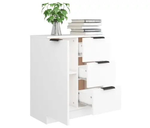 Šoninė Spintelė, Baltos Spalvos, 60X30X70cm Apdirbta Mediena