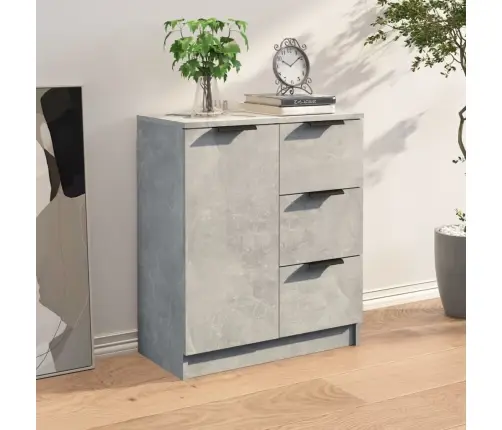 Kumode, Betona Pelēka, 60X30X70 Cm, Inženierijas Koks Vidaxl