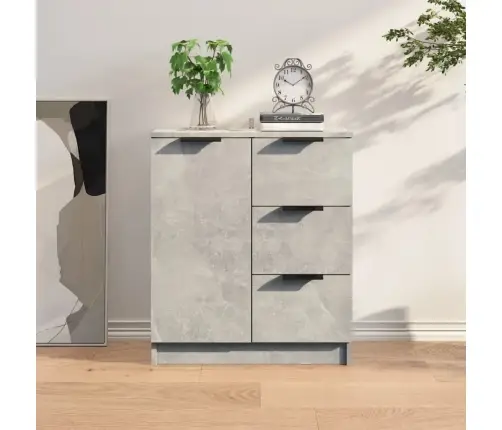 Kumode, Betona Pelēka, 60X30X70 Cm, Inženierijas Koks Vidaxl