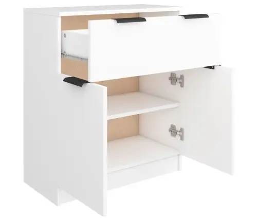 Kumode, Balta, 60X30X70 Cm, Inženierijas Koks Vidaxl