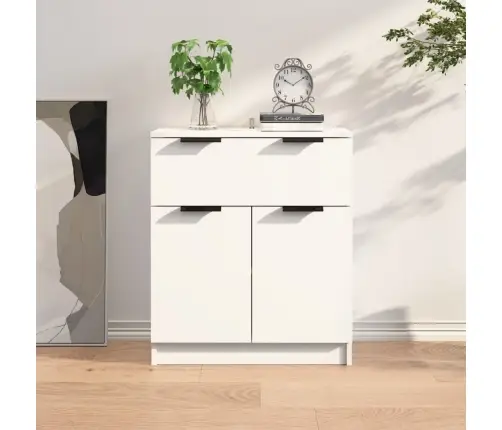 Kumode, Balta, 60X30X70 Cm, Inženierijas Koks Vidaxl