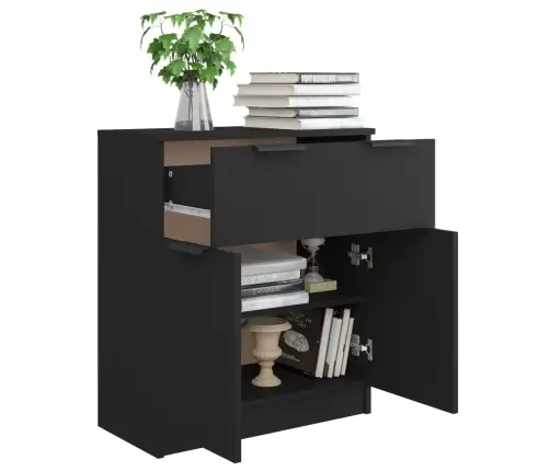 Kumode, Melna, 60X30X70 Cm, Inženierijas Koks Vidaxl