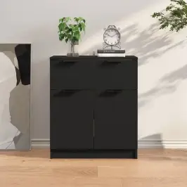 Kumode, Melna, 60X30X70 Cm, Inženierijas Koks Vidaxl