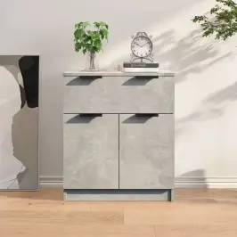 Kumode, Betona Pelēka, 60X30X70 Cm, Inženierijas Koks Vidaxl