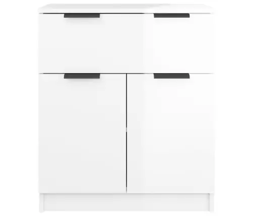 Puhvetkapp, Kõrgläikega, Valge, 60X30X70 Cm Tehispuit