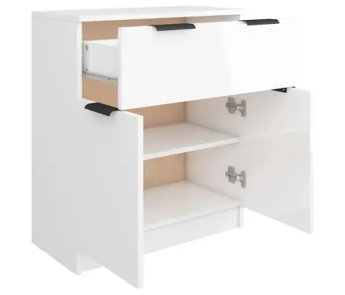 Puhvetkapp, Kõrgläikega, Valge, 60X30X70 Cm Tehispuit