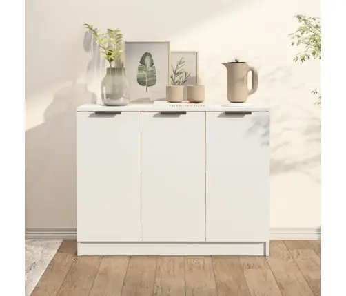 Šoninė Spintelė, Baltos Spalvos, 90,5X30X70cm Apdirbta Mediena