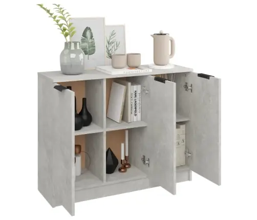 Šoninė Spintelė, Betono Pilka, 90,5X30X70cm Apdirbta Mediena