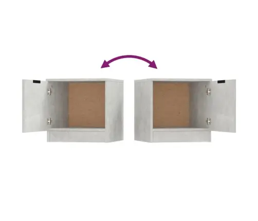 Naktsskapīši, 2 Gab., Betona Pelēki, 40X39X40 Cm Vidaxl