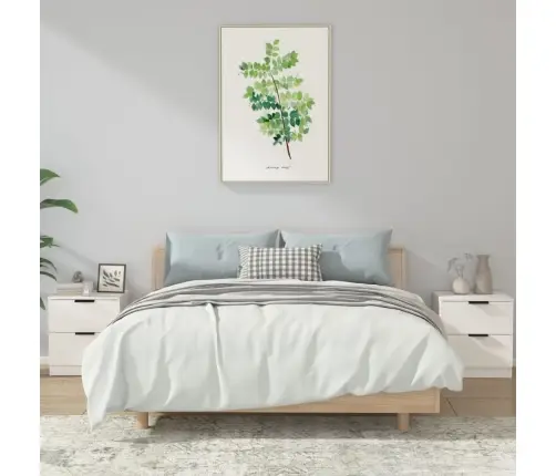 Naktsskapīši, 2 Gab., Balti, Inženierijas Koks Vidaxl