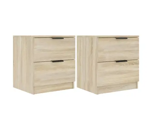 Naktsskapīši, 2 Gab., Ozolkoka Krāsa, Inženierijas Koks Vidaxl