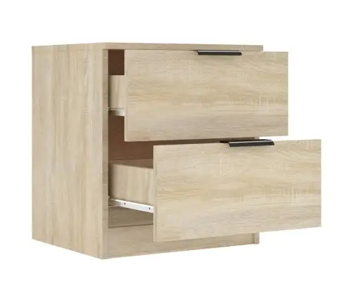 Naktsskapīši, 2 Gab., Ozolkoka Krāsa, Inženierijas Koks Vidaxl