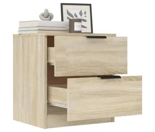 Naktsskapīši, 2 Gab., Ozolkoka Krāsa, Inženierijas Koks Vidaxl