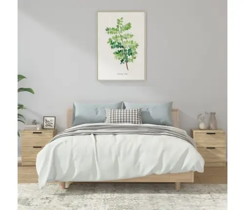 Naktsskapīši, 2 Gab., Ozolkoka Krāsa, Inženierijas Koks Vidaxl