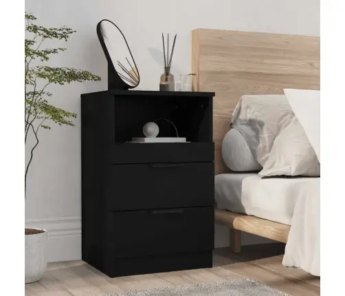 Naktsskapītis, Melns, Inženierijas Koks Vidaxl