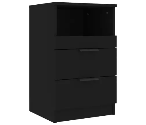 Naktsskapīši, 2 Gab., Melni, Inženierijas Koks Vidaxl