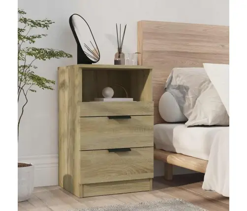 Naktsskapīši, 2 Gab., Ozolkoka Krāsa, Inženierijas Koks Vidaxl