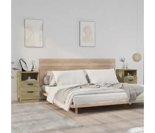 Naktsskapīši, 2 Gab., Ozolkoka Krāsa, Inženierijas Koks Vidaxl