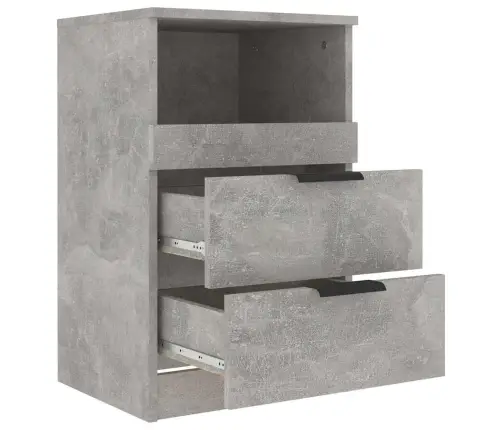 Naktinė Spintelė, Betono Pilkos Spalvos, Apdirbta Mediena