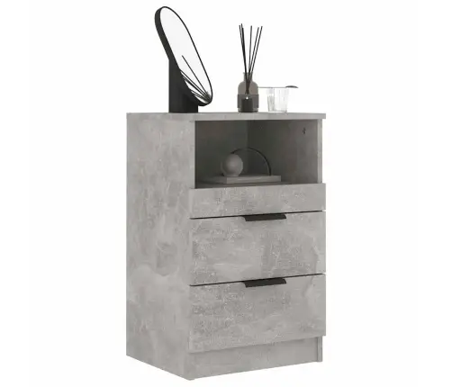 Naktinė Spintelė, Betono Pilkos Spalvos, Apdirbta Mediena