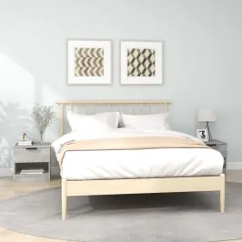 Naktsskapīši, 2 Gab., Betona Pelēki, Inženierijas Koks Vidaxl