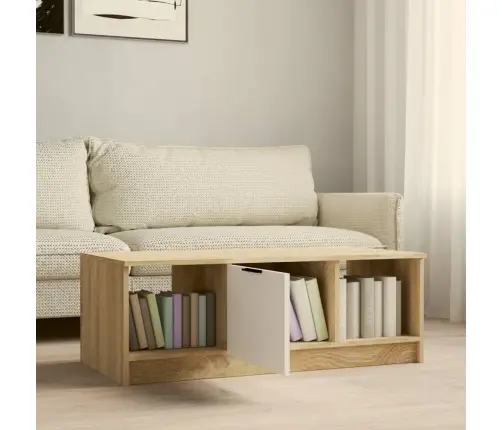 Kafijas Galdiņš, Balts, Ozola, 102X50X36 Cm, Inženierijas Koks Vidaxl