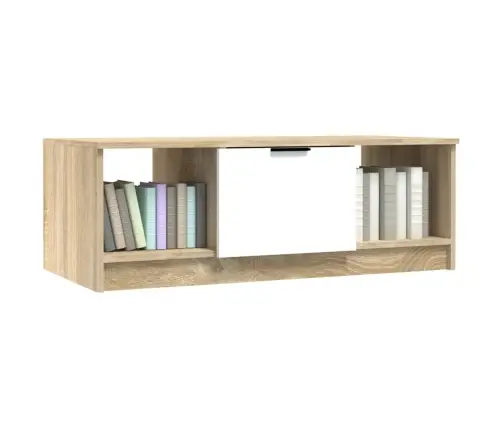 Kafijas Galdiņš, Balts, Ozola, 102X50X36 Cm, Inženierijas Koks Vidaxl