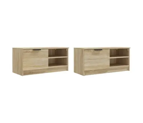 Tv Skapīši, 2 Gab., Ozolkoka, 80X35X36,5 Cm, Inženierijas Koks Vidaxl