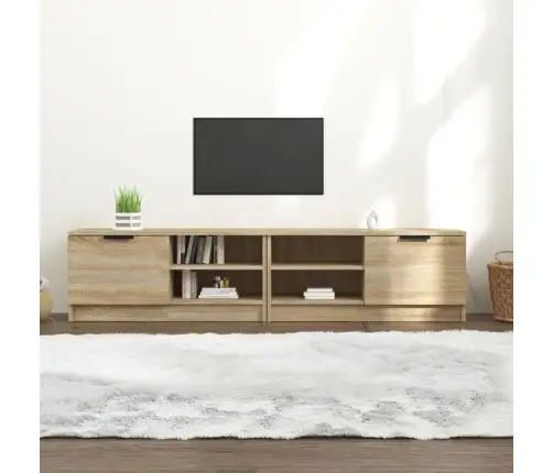 Tv Skapīši, 2 Gab., Ozolkoka, 80X35X36,5 Cm, Inženierijas Koks Vidaxl