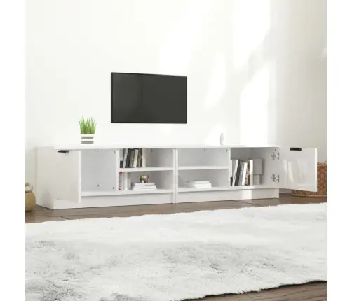 Tv Skapīši 2 Gab., Spīdīgi Balti 80X35X36,5Cm Inženierijas Koks Vidaxl
