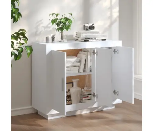 Kumode, Balta, 92X35X75 Cm, Inženierijas Koks Vidaxl