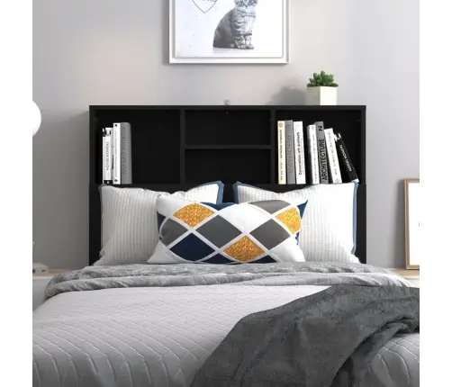 Gultas Galvgalis Ar Plauktu, Melns, 100X19X103,5 Cm Vidaxl