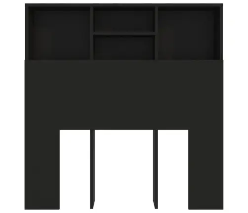 Gultas Galvgalis Ar Plauktu, Melns, 100X19X103,5 Cm Vidaxl