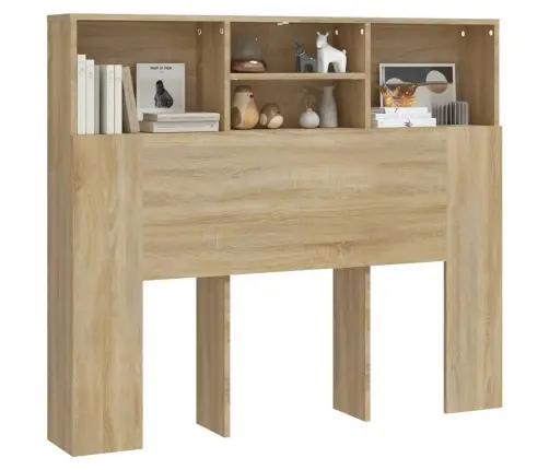 Gultas Galvgalis Ar Plauktu, Ozolkoka Krāsa, 120X19X103,5 Cm Vidaxl