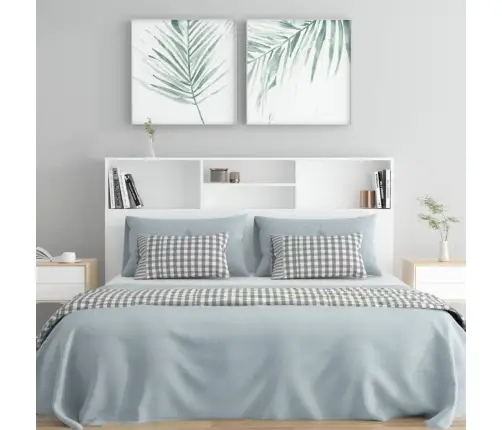 Gultas Galvgalis Ar Plauktu, Balts, 160X19X103,5 Cm Vidaxl