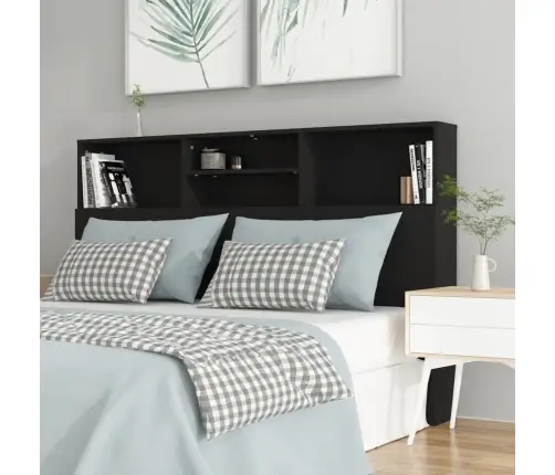 Gultas Galvgalis Ar Plauktu, Melns, 160X19X103,5 Cm Vidaxl