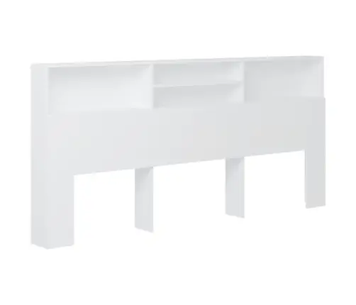 Gultas Galvgalis Ar Plauktu, Balts, 220X19X103,5 Cm Vidaxl