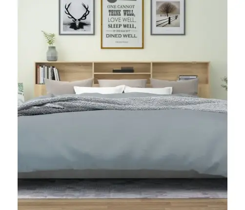 Gultas Galvgalis Ar Plauktu, Ozolkoka Krāsa, 220X19X103,5 Cm Vidaxl