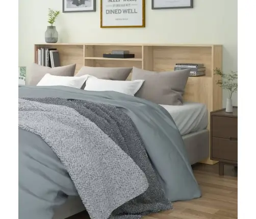 Gultas Galvgalis Ar Plauktu, Ozolkoka Krāsa, 220X19X103,5 Cm Vidaxl