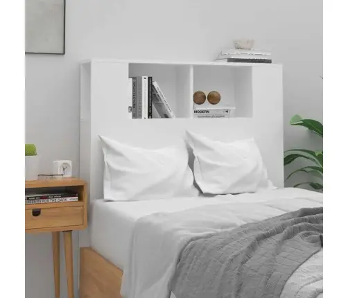 Gultas Galvgalis Ar Plauktu, Balts, 100X18,5X102,5 Cm Vidaxl