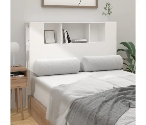 Gultas Galvgalis Ar Plauktu, Balts, 120X18,5X102,5 Cm Vidaxl