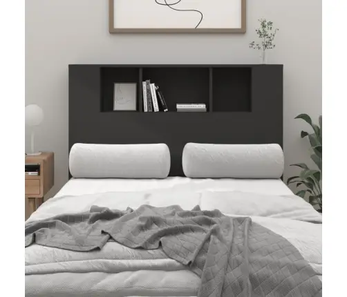 Gultas Galvgalis Ar Plauktu, Melns, 120X18,5X102,5 Cm Vidaxl