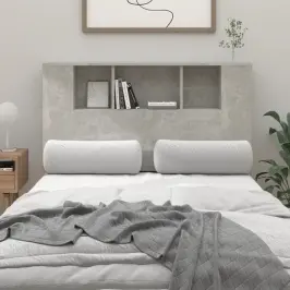 Gultas Galvgalis Ar Plauktu, Betona Pelēks, 120X18,5X102,5 Cm Vidaxl