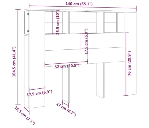 Gultas Galvgalis Ar Plauktu, Betona Pelēks, 140X18,5X104,5 Cm Vidaxl Gultas Galvgalis Ar Plauktu, Betona Pelēks, 140X18,5X104,5 Cm Vidaxl