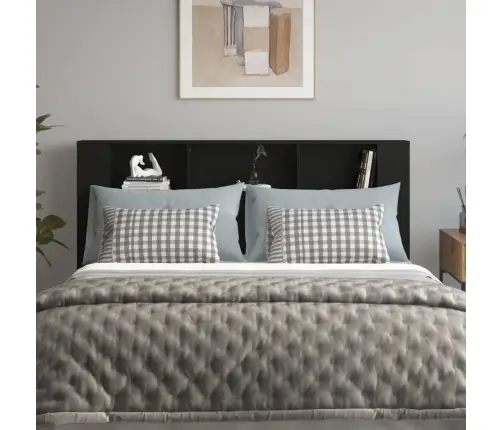 Gultas Galvgalis Ar Plauktu, Melns, 180X18,5X104,5 Cm Vidaxl Gultas Galvgalis Ar Plauktu, Melns, 180X18,5X104,5 Cm Vidaxl