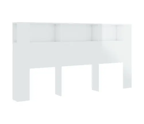 Voodipeatsi Kapp, Kõrgläikega Valge, 200 X 18,5 X 104,5 Cm