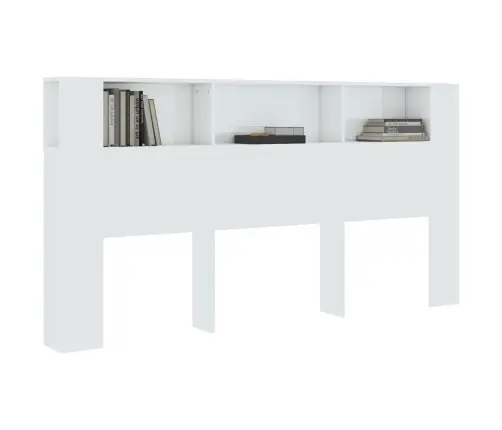 Voodipeatsi Kapp, Kõrgläikega Valge, 200 X 18,5 X 104,5 Cm